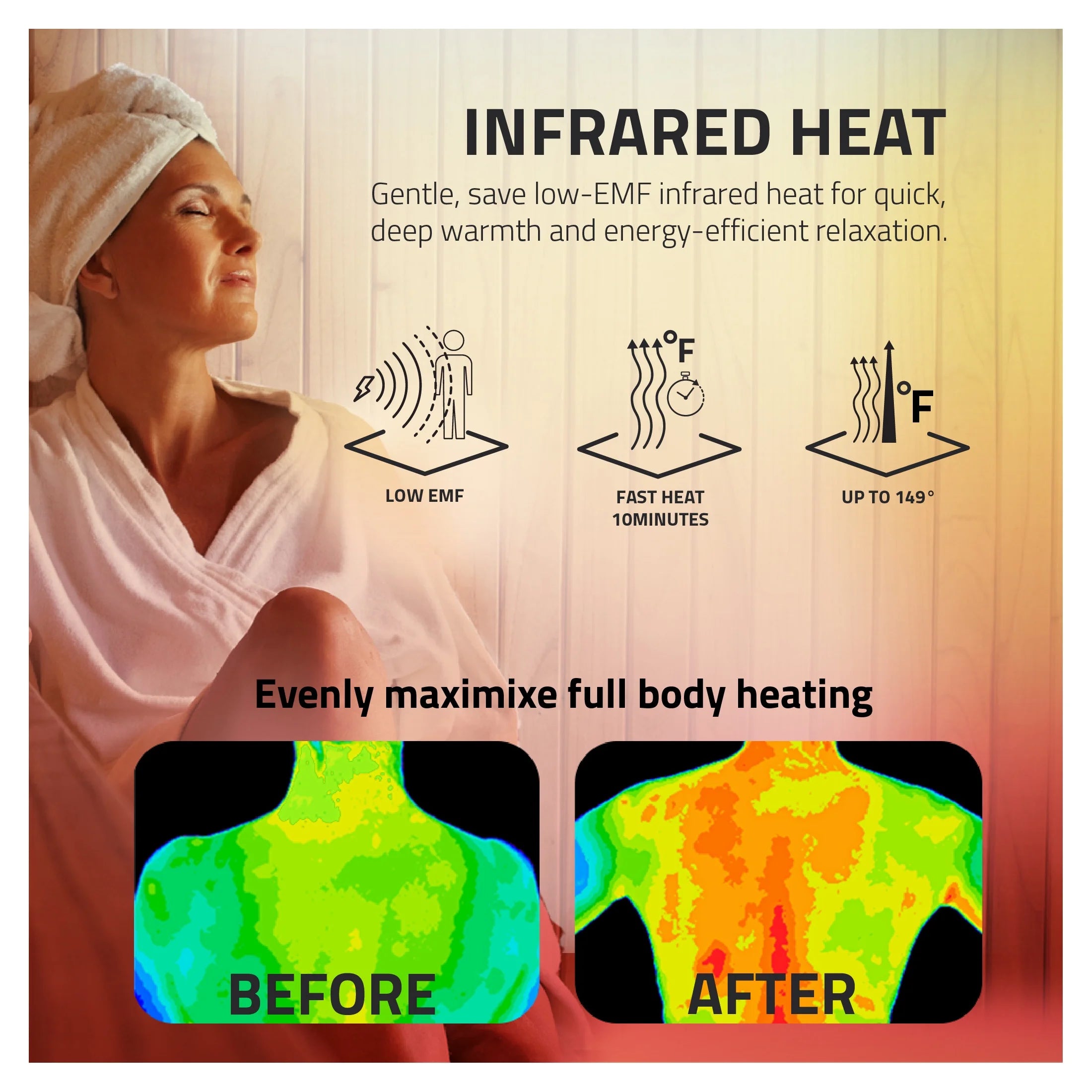 Maldives 2-Person Indoor Hemlock Wooden Low EMF Carbon FAR Infrared Home Sauna Room with LED Touch Control Panel