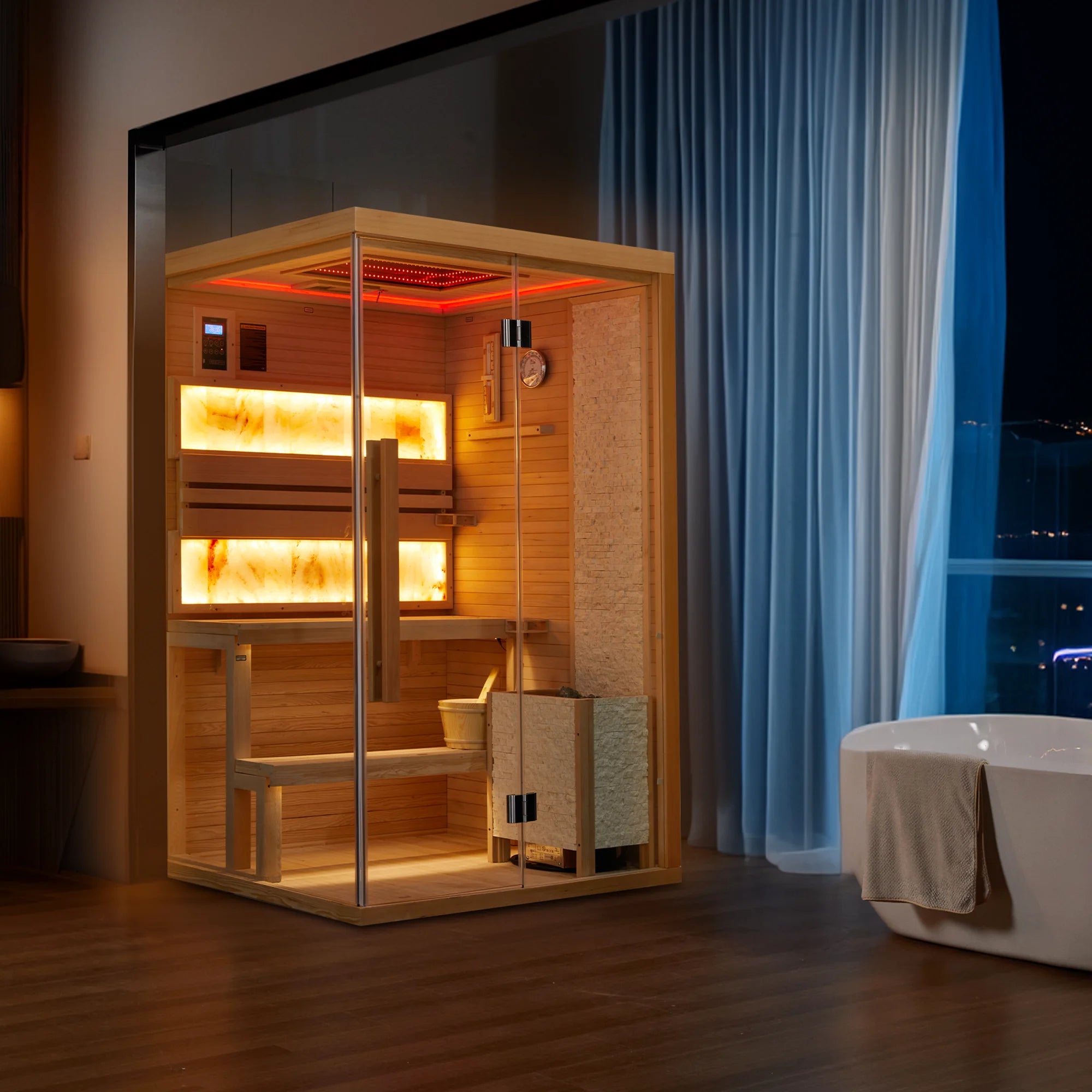 2-4 Person Steam Sauna, Traditional Sauna for Home, Home Spa Sauna, Indoor Sauna