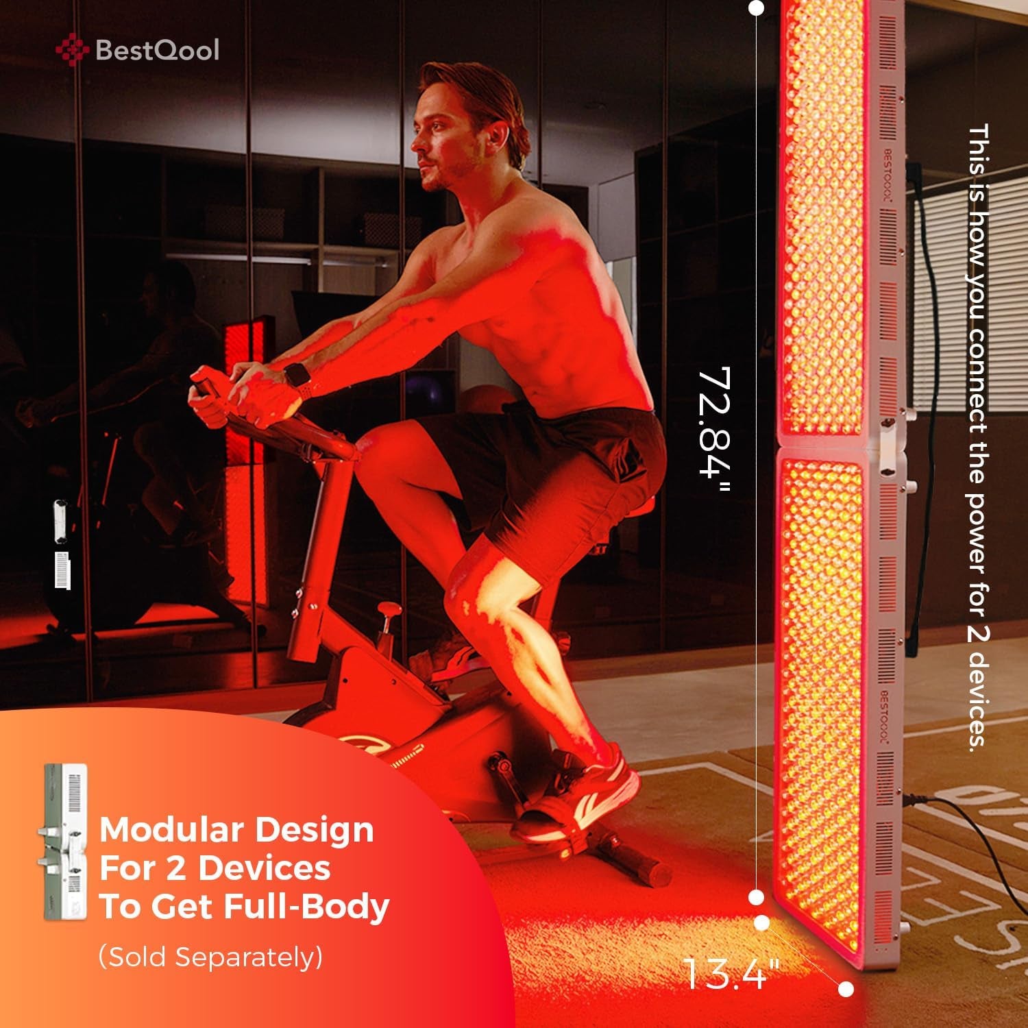 Red Light Therapy Device, 4 Wavelengths Full Body Infrared Red Light Therapy at Home, Elite Grade Dual Chip 300 Leds, High Power, 500W. Modular Design.